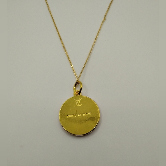 Louis Vuitton Gold and Pink Authentic Pendant On Stainless Steel Necklace - Picture 2 of 3